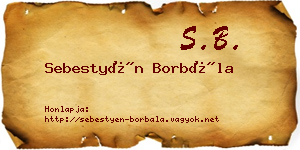 Sebestyén Borbála névjegykártya